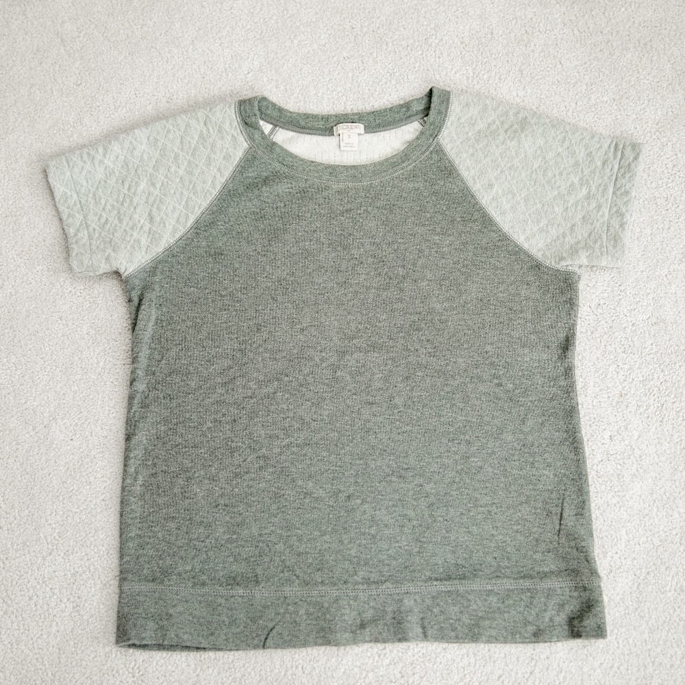 J Crew Quilted Short Sleeve shirt Sz Small